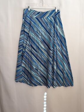 Blue Striped Maxi Skirt
